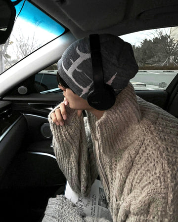 Abel cable knit zip-up